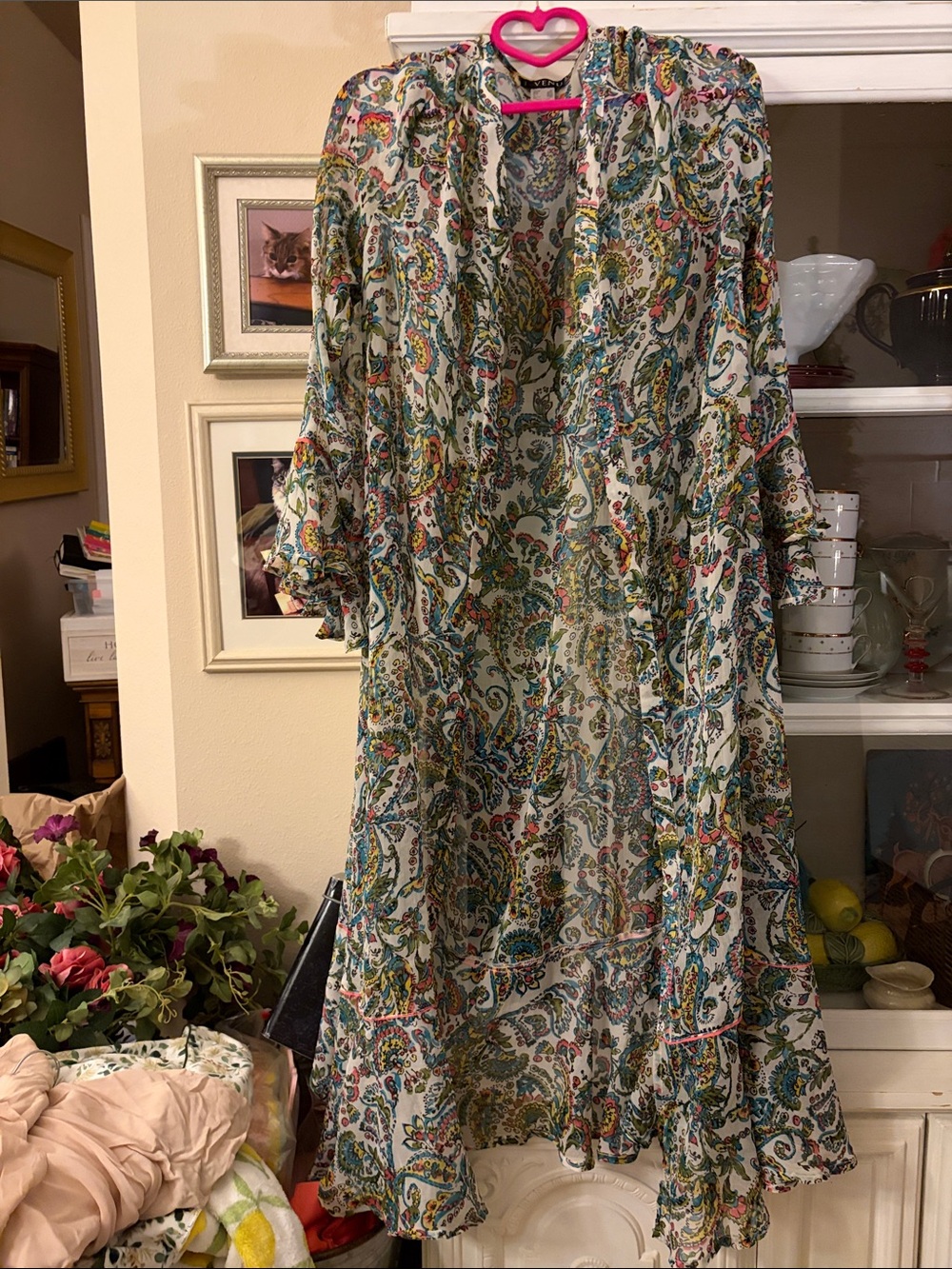 Venus kimono long Boho Chic paisley print size XL
